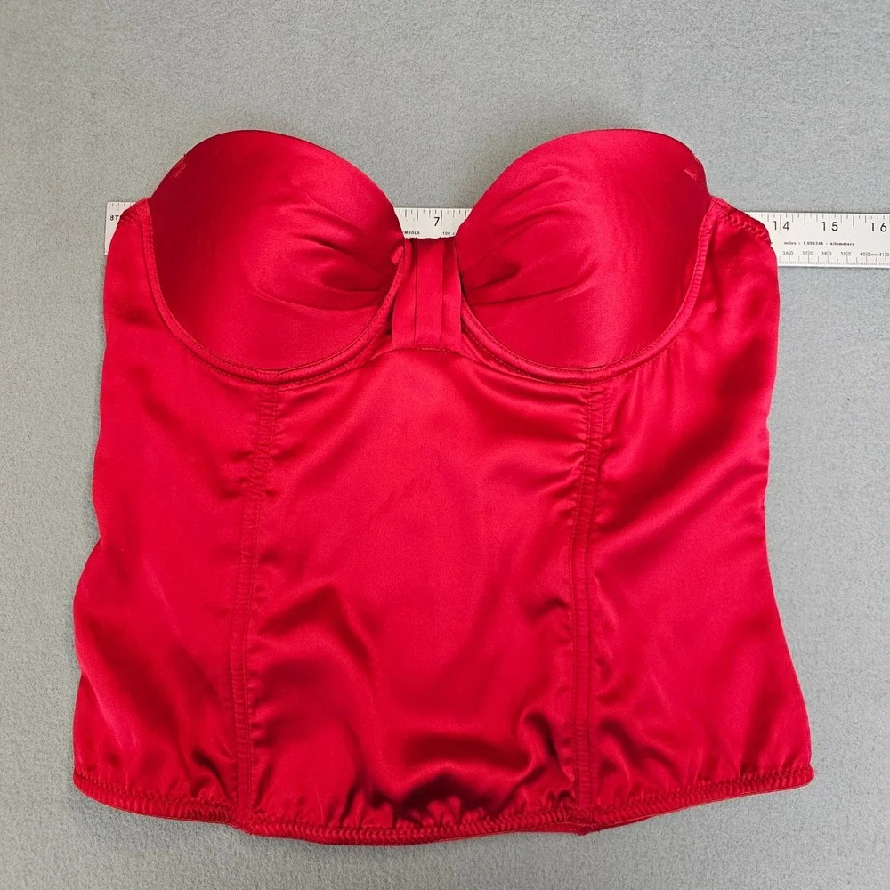 Sophie & Me by Twentyone Red Satin Corset Bustier Top L Sexy Goth Valentines Day
